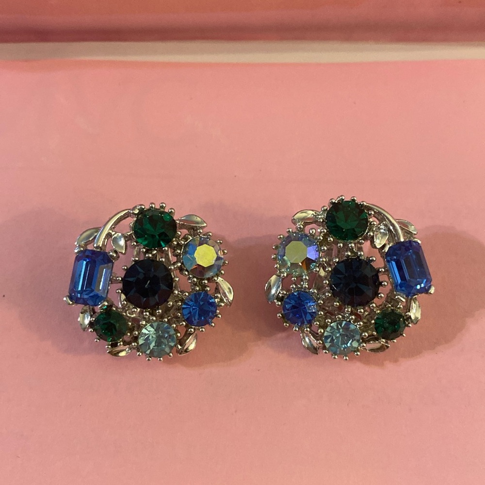 Vintage Lisner Rhinestone Earrings
